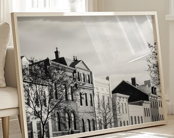 Impressão em Washington DC Impressão em Georgetown M Street Row House Decoração arquitetônica em DC Universidade de Georgetown Presente para DC Washington Art