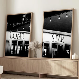 Texas Art, Texas Photography Print Set of 2, Black and White, Lone Star Art, Austin Wall Art, Abstract Texas,Travel Art, Dallas, Texas Decor