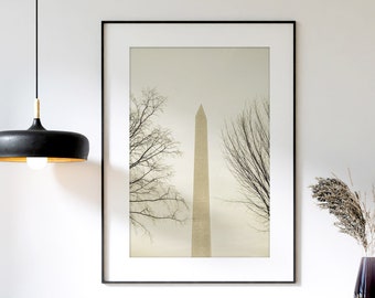 Washington DC Photography - Unframed, Washington Monument Art Print, Modern DC Wall Decor, DC Artwork, Washington Skyline | Many Sizes