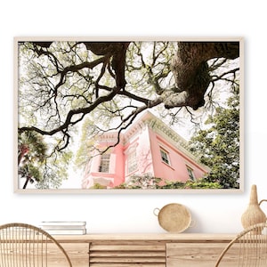 Charleston Print, Charleston Wall Art, Pink Photography - Unframed, The Battery, Low Country Art, Southern Home Decor, South Carolina Art