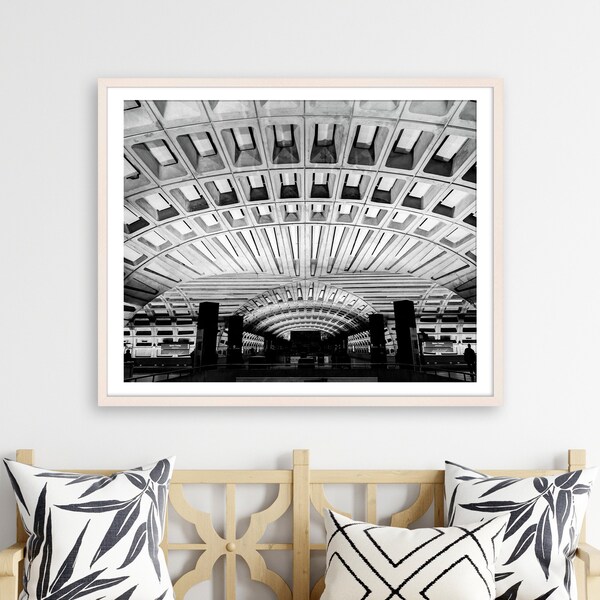 Washington DC Wall Art, DC Metro Print, Black and White Photography, Urban Travel Decor, DC Architectural, Washington Metro, Pick Your Size