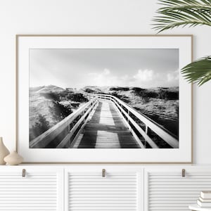 Coastal Wall Art | Photography - Unframed | Beach Print, Black and White Photography, Boardwalk Print, Ocracoke Art,Outer Banks | Many Sizes