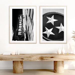 Knoxville Tennessee Wall Art, Print Set of 2 | Photography - Unframed | Tennessee Sign, Star Flag, Knoxville Home Decor | Many Sizes