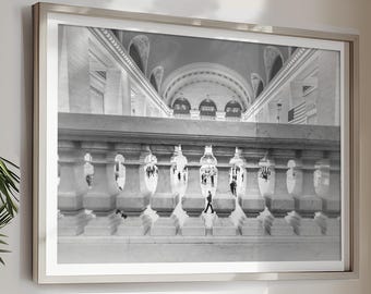 New York Art, Black and White Photography Print - Unframed, Grand Central Station, New York City, Travel Decor, Subway Architectural Print