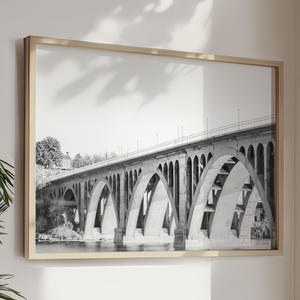 Washington DC Art Georgetown Print DC Photography Key Bridge Potomac River Washington Wall Decor DC Bridge Print Travel Art Washington Gift