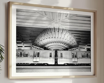 Washington DC Poster Georgetown Kunst Schwarzweiß Fotografie U-Bahn Wand Kunst Urban Travel Decor U-Bahn Architektur Architektur DC Reisedruck