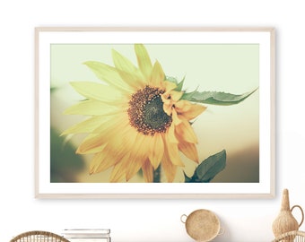 Sunflower Art Flower Photography Gift for Gardener Farmhouse Art Girl Nursery Art Kitchen Print Yellow Wall Art Many Sizes