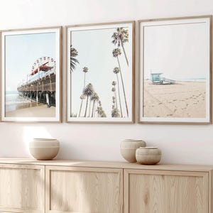 Los Angeles Print Set of 3 | Photography - Unframed | Santa Monica Wall Art, Beach Decor, Surf Print Set, Living Room Art | Pick Your Size