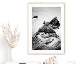 Ireland Wall Art, Ireland Print, Dunquin Pier | Black and White Photography - Unframed | Coastal Wall Art, Nautical Decor | Many Sizes