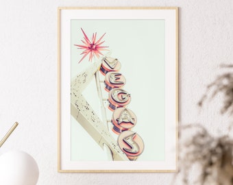 Las Vegas Photography - Unframed | Vegas Sign, Vintage Las Vegas Wall Art, Modern Vegas Print, Downtown Las Vegas Decor | Pick Your Size