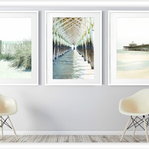 Charleston Print Set of 3, Folly Beach Wall Art | Charleston Photography - Unframed | Coastal Decor, Beach Print Set | Pick Your Size