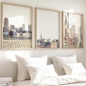 Boston Photography - Unframed | Boston Print Set of 3, Boston Architectural Artwork, North End, Boston Harbor | Pick Your Size