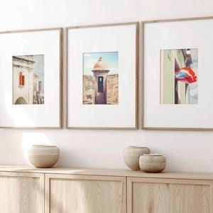 Puerto Rico Art San Juan Print Set of 3 Puerto Rico Flag Old San Juan Red Wall Art El Morro Caribbean Art Architectural Photography Travel