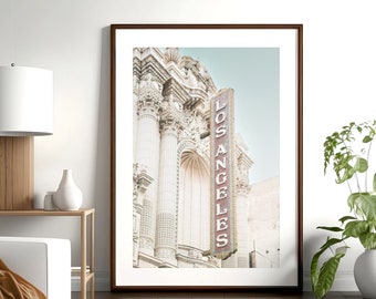 Los Angeles Wall Art - Unframed, LA Print, Theater Wall Art, Vintage Sign, Downtown Los Angeles Artwork | Many Sizes