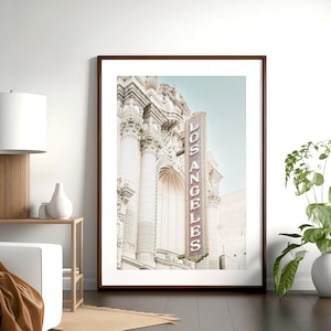Los Angeles Wall Art - Unframed, LA Print, Theater Wall Art, Vintage Sign, Downtown Los Angeles Artwork | Many Sizes