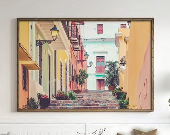 Puerto Rico Art, San Juan Print, Coastal Wall Decor, Pastel Print, Old San Juan, Caribbean Art, Architectural Print | Unframed Photography
