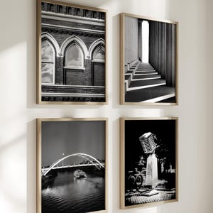 Nashville Prints Nashville Wall Art Modern Black and White Nashville Decor Country Music Art Downtown Nashville Ryman Cumberland River Mic
