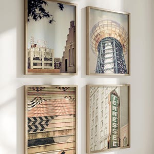 Knoxville Wall Art - Print Set of 4 - Unframed | University of Tennessee Decor, Sunsphere, Steps, Theater Sign | Many Sizes