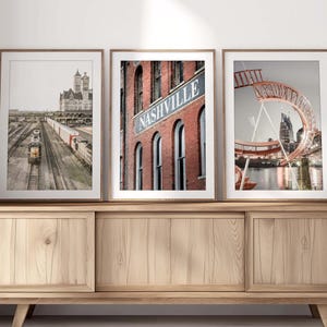 Nashville Photography Print Set of 3 - Unframed |  Downtown Nashville Art, Nashville Sign, Country Music Wall Decor, Gift for Nashville Home
