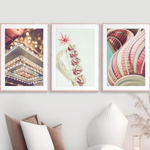 Las Vegas Art - Unframed Photography Print Set of 3 | Las Vegas Artwork, Vintage Vegas Neon Signs, Abstract Vegas Artwork | Many Sizes