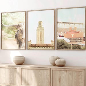 UT Longhorns Art Austin Texas Photography University of Texas at Austin Stadium UT Tower Texas Star UT Graduation Gift - Print Set of 3