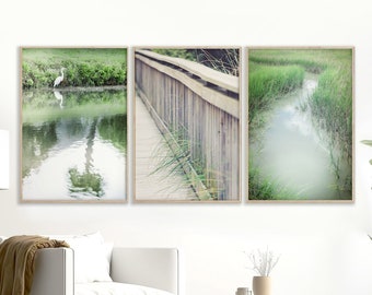 Charleston Prints, Charleston Art Shem Creek Marsh Prints Coastal Wall Decor Egret Print Beach Art Charleston Gift South Carolina Prints