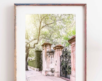 Charleston Photography, Gates of Charleston Print, Pink Art, Southern Home Decor, Charleston Gate Wall Art, Pick Your Size