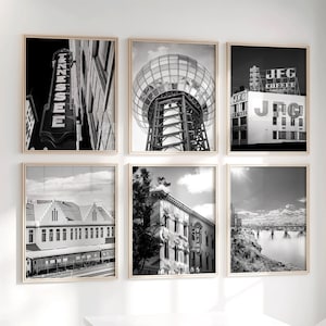 Knoxville Wall Art - Print Set of 6, University of Tennessee, Black and White Photography | Downtown Knoxville, Tennessee Art | Many Sizes