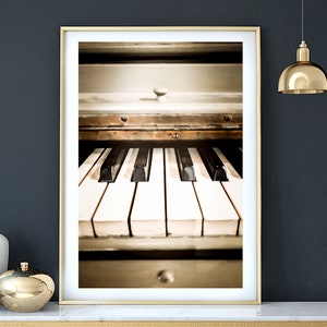 Piano Wall Art, Music Print | Photography - Unframed | Vintage Piano, Music Art, Boho Wall Art, Old Piano, Gift for Musician, Jazz Print