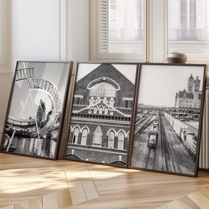 Nashville Art, Print Set of 3, Nashville Prints, Black and White Nashville Photography, Downtown Nashville,Country Music Art, Pick Your Size