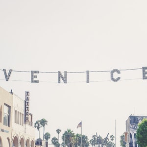 Los Angeles Photography, Venice Beach Print, California Print, Venice Sign, Beach Art, Venice Beach Wall Decor, Soft Colors, Venice Beach Classic Color