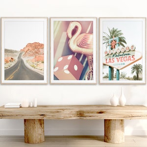 Impresiones de Las Vegas - Conjunto de fotografía sin marco de 3 / Obras de arte de Las Vegas, Letrero de Las Vegas, Valle del Fuego, Dados, Decoración vintage de Las Vegas / Muchos tamaños