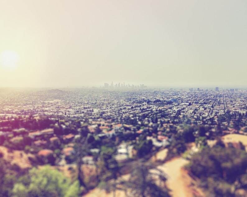 California Print Los Angeles Skyline Downtown LA Print Hollywood Hills Architectural Los Angeles Photography In the Hills