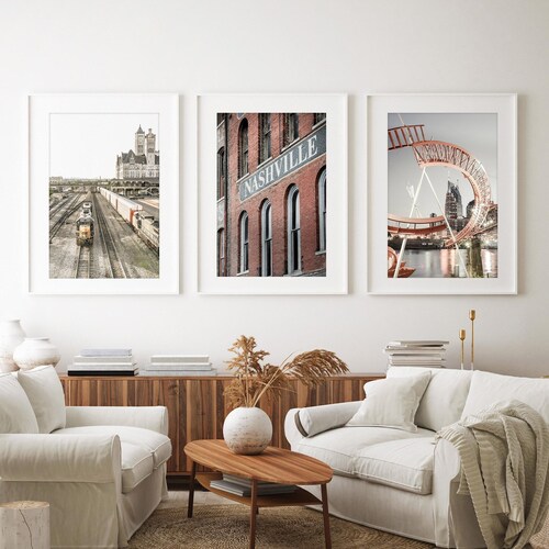 Nashville Wall Art Set of 3 Photo Prints Downtown Nashville Etsy