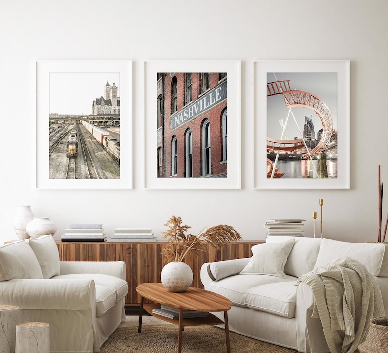 Nashville Photography Print Set of 3 Unframed Downtown - Etsy