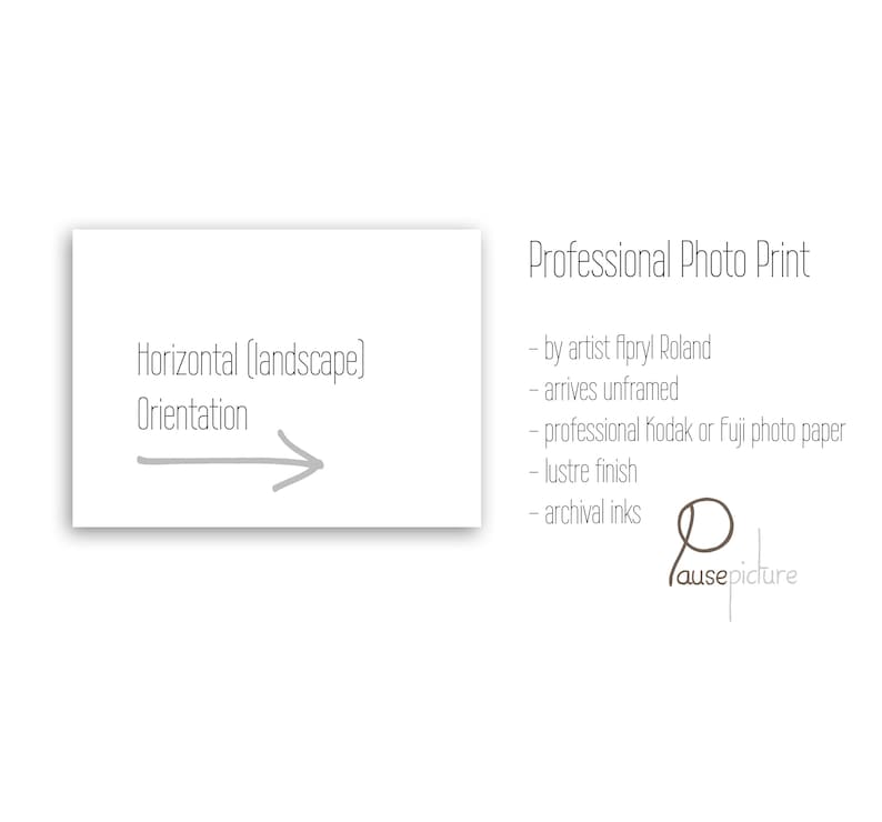Print is horizontal orientation, by artist Apryl Roland.  Arrives unframed on professional photo paper with archival inks and lustre finish.