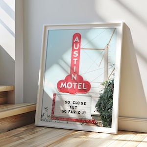 Austin Fotografie, Austin Texas Druck, Austin Cottage, Austin Architektonisches Dekor, Leuchtreklame Kunst, Vintage Austin Schild, Innenstadt von Austin