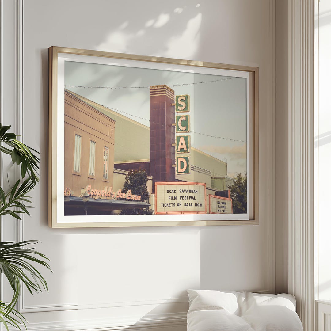 SCAD Art Trustees Theater Savannah Georgia Print Vintage Neon Sign