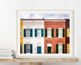 Washington DC Photography Print - Unframed | Georgetown Artwork, Row House Wall Decor, Georgetown Wall Art | Many Sizes