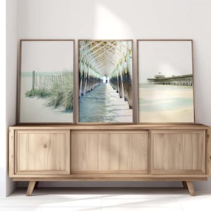 Charleston Print Set of 3, Folly Beach Wall Art | Charleston Photography - Unframed | Coastal Decor, Beach Print Set | Pick Your Size