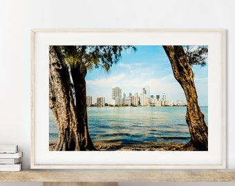 Miami Photography, Miami Skyline, Miami Beach Art, Florida Print, Miami, Blue Ocean Print, Miami Wall Decor, Downtown Miami  | Many Sizes