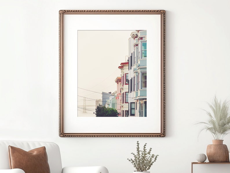 San Francisco Photography Print Unframed, Bay Bridge Art, Pastel Travel Print, San Francisco Architectural, California Photo, Bay Area image 1