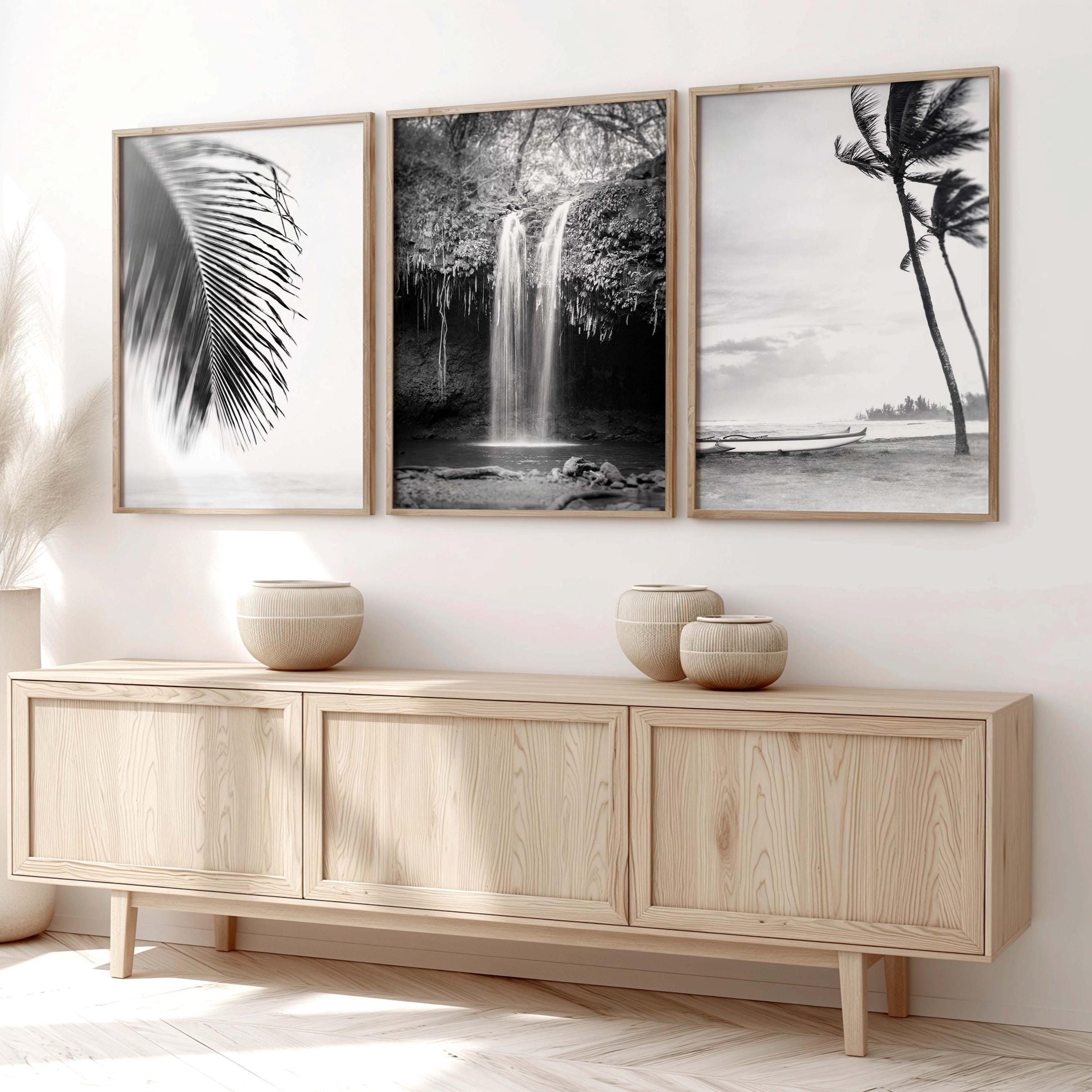 Hawaii Print Set of 3, Black and White Hawaii Photography, Beach Print ...
