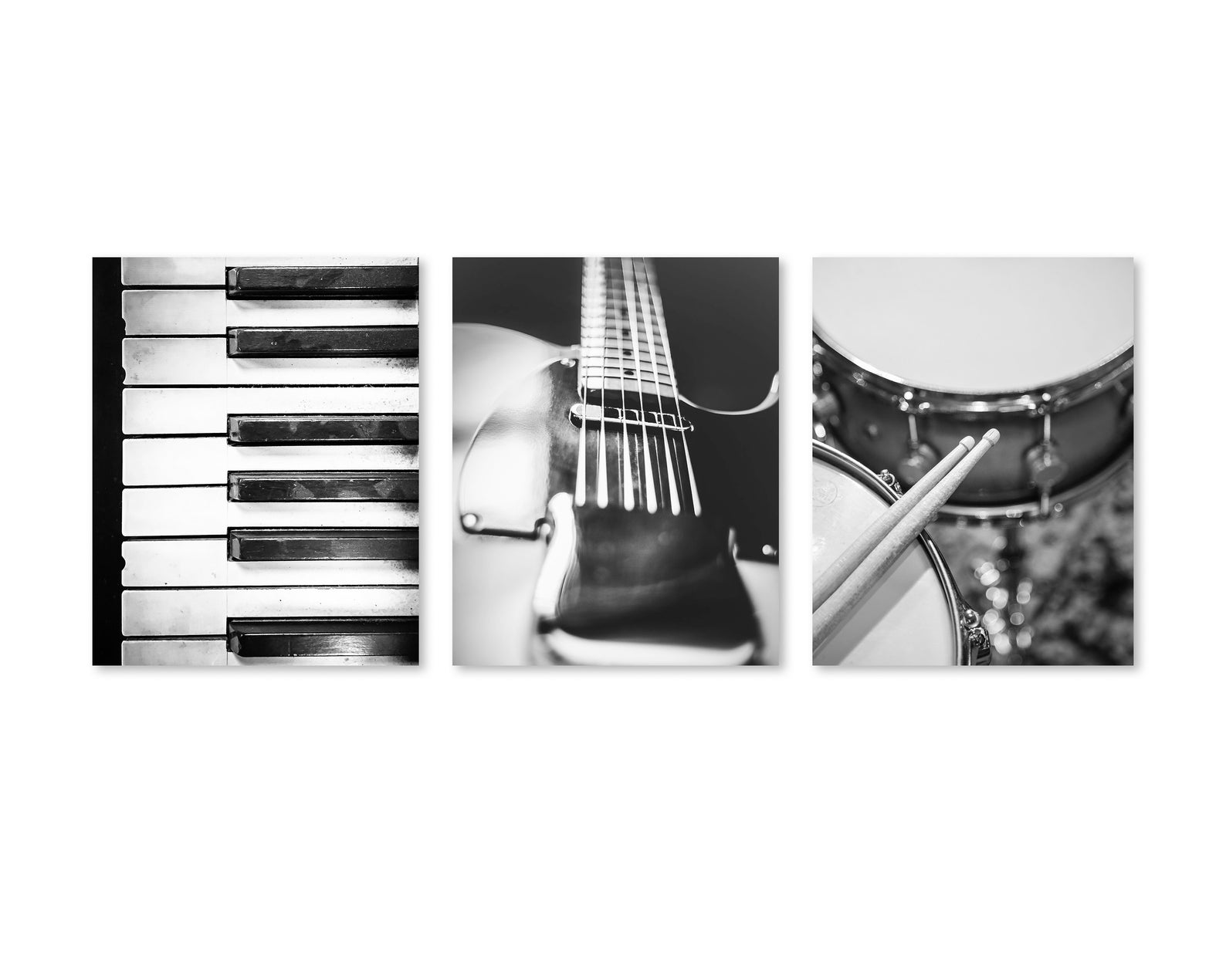 Music Art Set of 3 Music Prints Music Photography Guitar Etsy