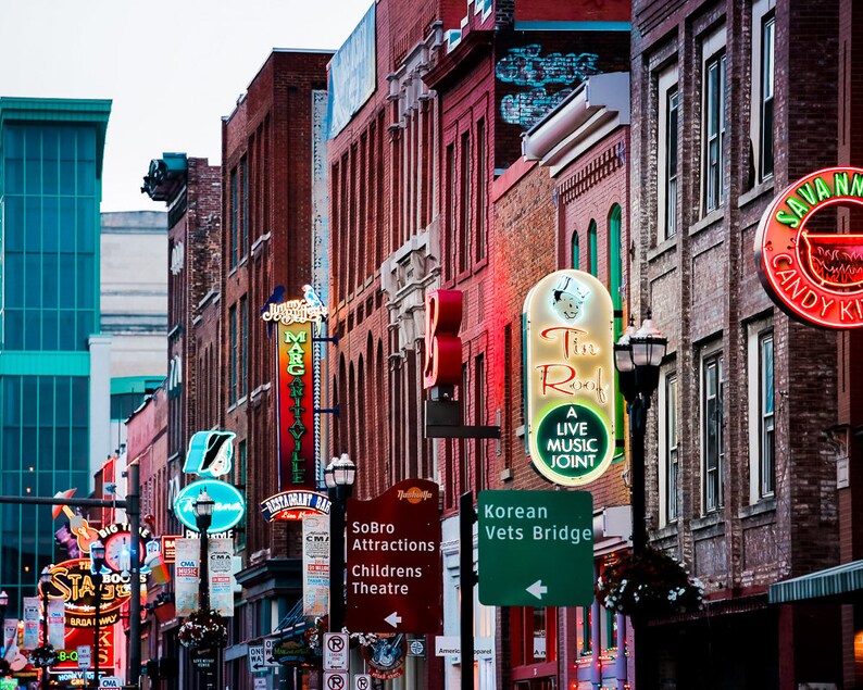 Nashville Art Photography Featuring Broadway and Downtown Etsy