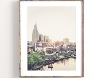 Nashville Art, Nashville Skyline, Downtown Nashville, Nashville Photography, Country Music, Architectural, Nashville Wall Decor "Riverfront"