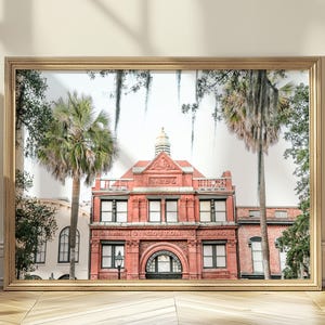 Savannah Georgia Kunst Baumwollbörse Savannah GA Druck Schwarzweiß Südliche Architektonische Wandkunst Georgia Fotografie Spanisches Moos Scad