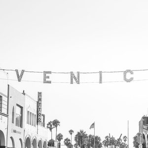 Los Angeles Photography, Venice Beach Print, California Print, Venice Sign, Beach Art, Venice Beach Wall Decor, Soft Colors, Venice Beach Black & White
