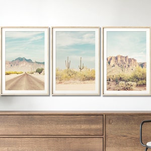 Phoenix Art Arizona Desert Print Desert Mountain Cactus Art Pastel Wall Art Southwest Decor Boho Wall Art Desert Art Cactus Print Travel Art image 7