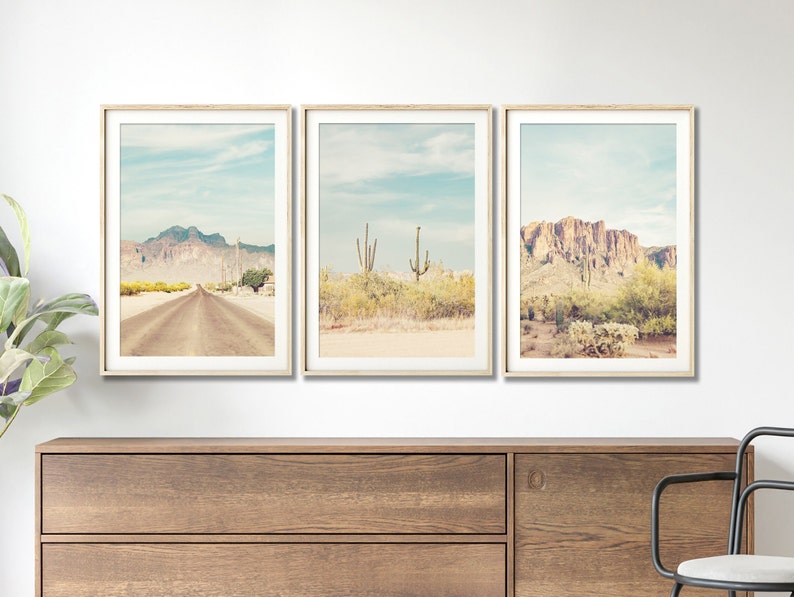 Phoenix Art Arizona Desert Print Desert Mountain Cactus Art Pastel Wall Art Southwest Decor Boho Wall Art Desert Art Cactus Print Travel Art image 7